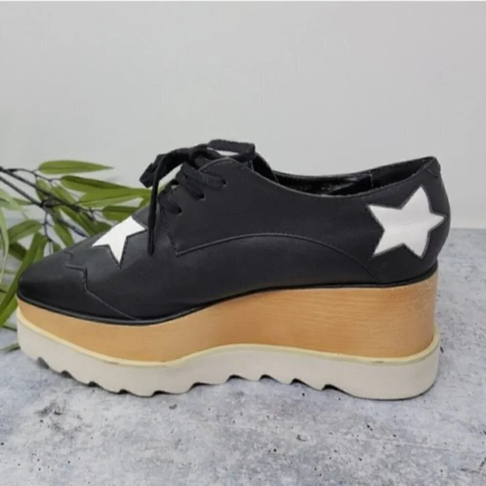 Stella McCartney | Black Elyse Star Platform Sneakers Size EU 38